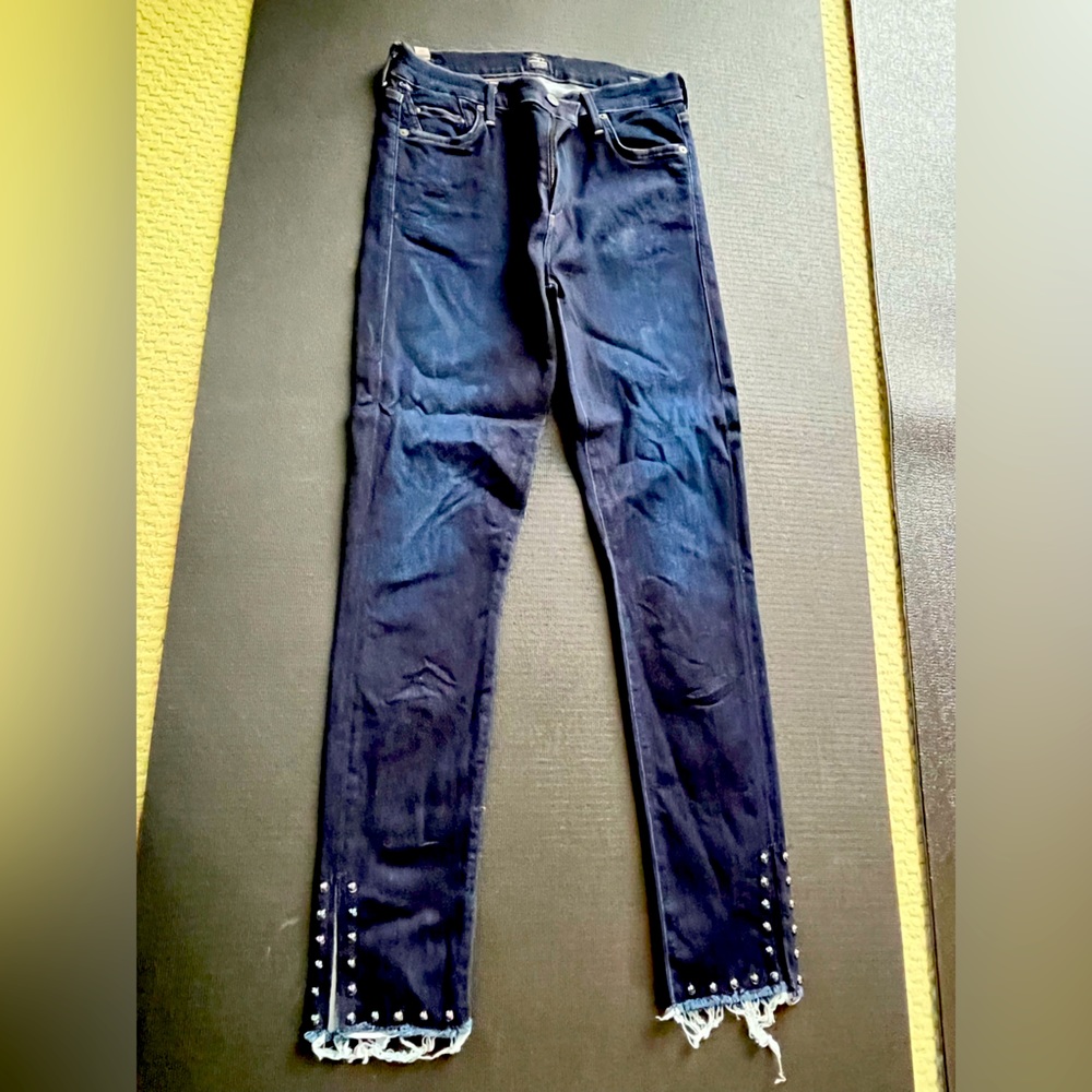 Citizens of Humanity Rocket Ankle High Rise Skinny jean with beaded split leg